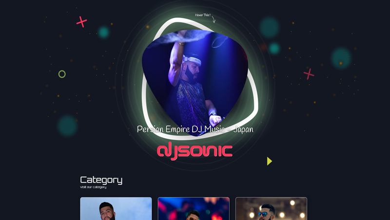 طراحی و توسعه وب‌سایت شخصی دی‌جی سونیک (DJ Sonic)